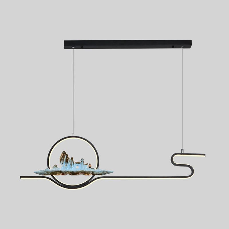 Modern Style Linear Shape Island Lights Metal Two Light Island Lighting Ideas