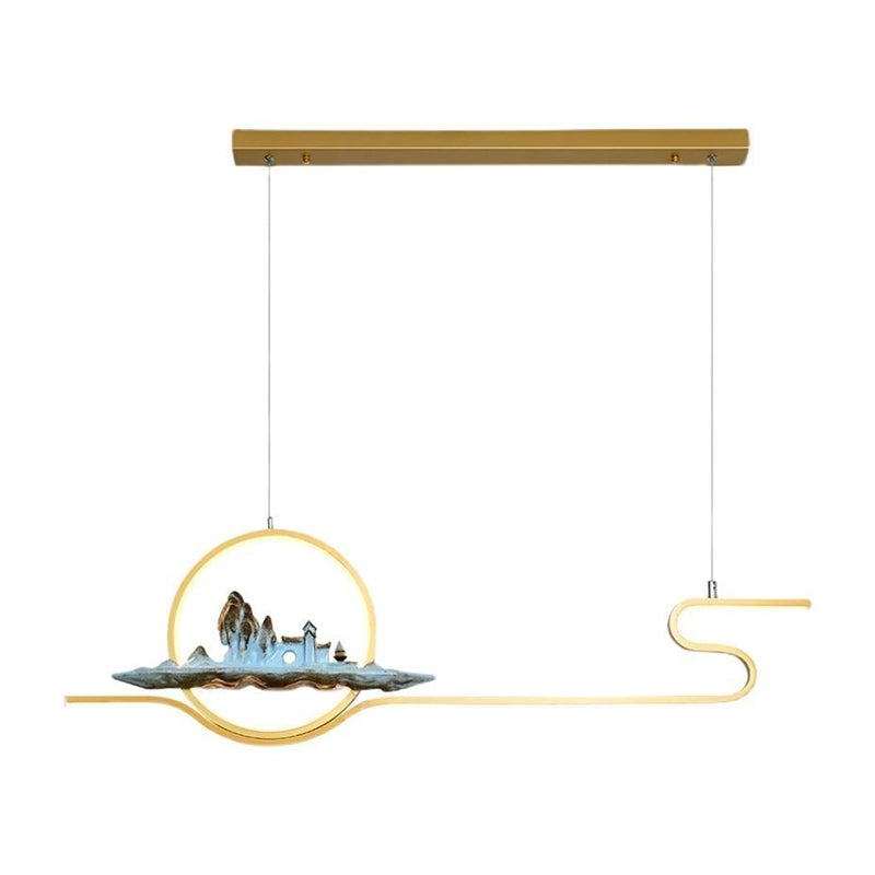 Modern Style Linear Shape Island Lights Metal Two Light Island Lighting Ideas