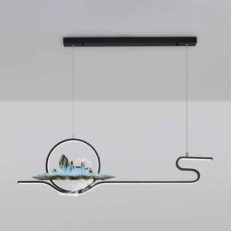 Modern Style Linear Shape Island Lights Metal Two Light Island Lighting Ideas