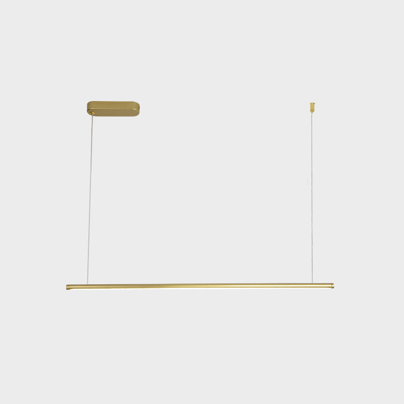Modern Style Linear Shape Island Light Metal Single Light Island Lighting Idea