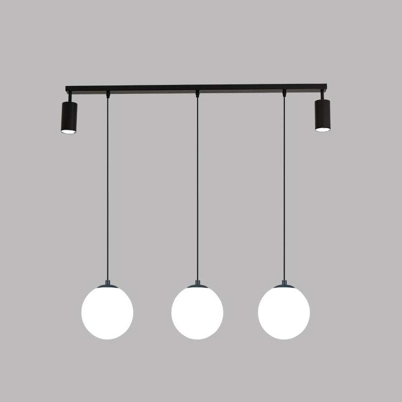 5 Light Cylinder Island Lighting Fixtures Contemporary Metal Island Lighting Ideas in Black