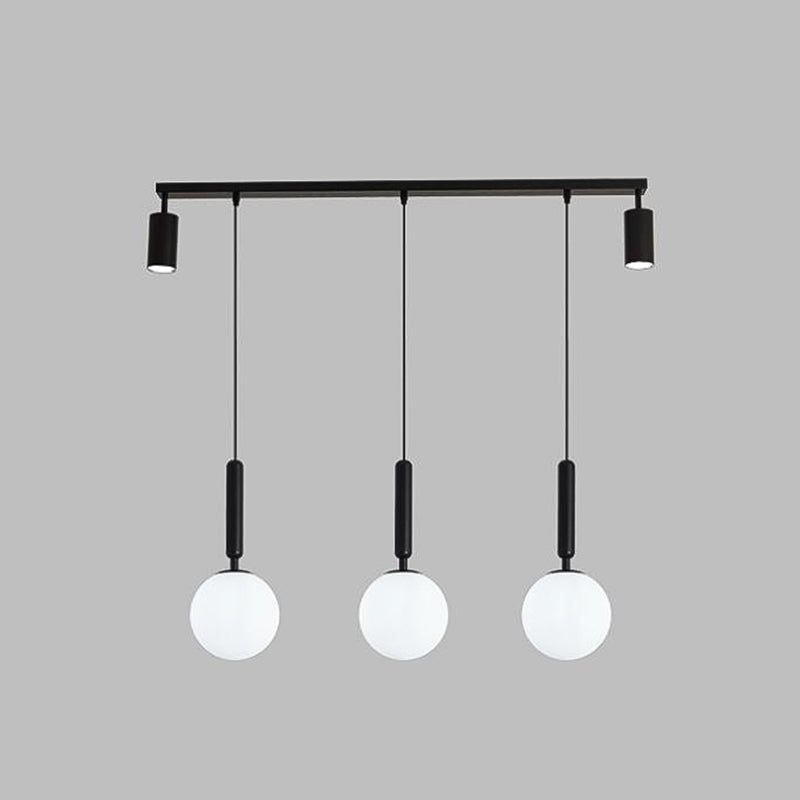 5 Light Cylinder Island Lighting Fixtures Contemporary Metal Island Lighting Ideas in Black