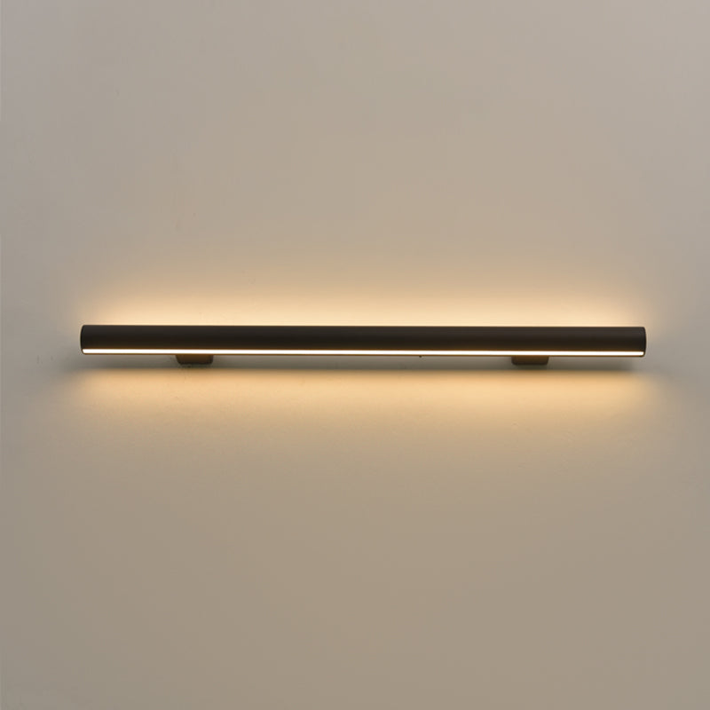 Linear Shape Metal Wall Light Modern 1 Light Wall Mounted Light Fixture in Black