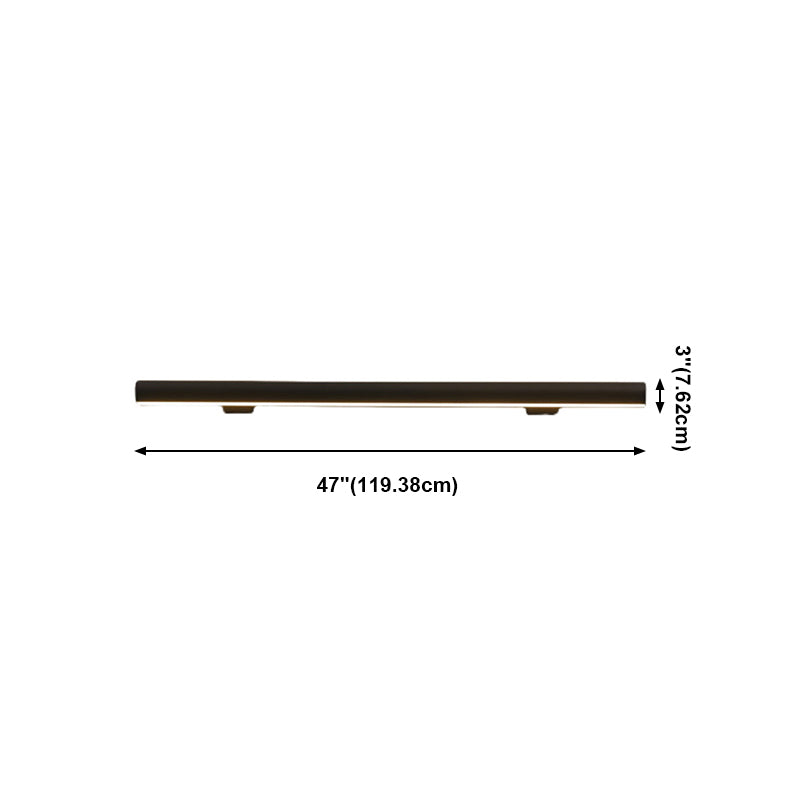 Linear Shape Metal Wall Light Modern 1 Light Wall Mounted Light Fixture in Black