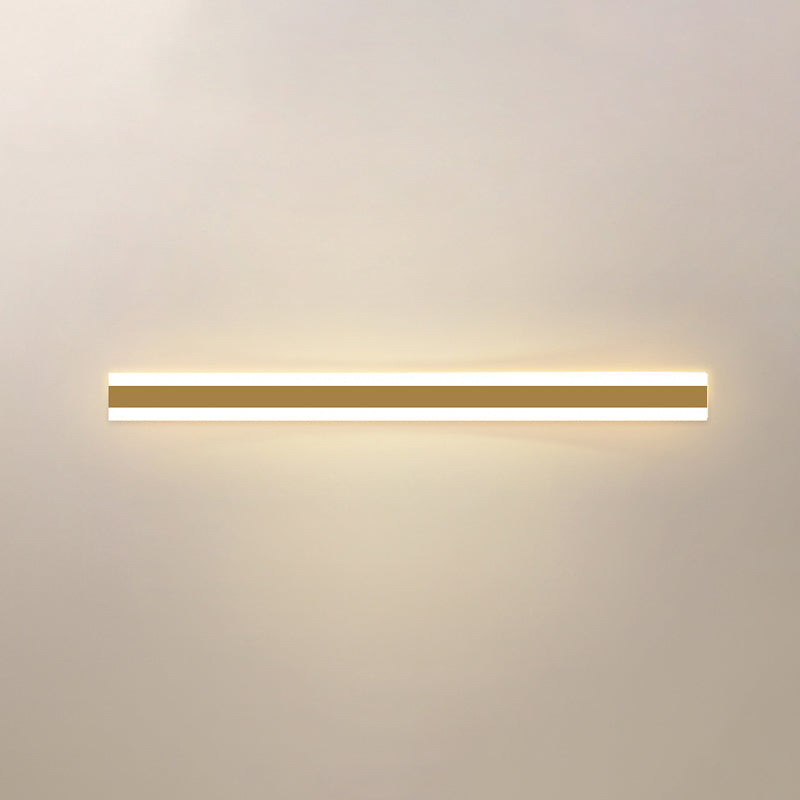 Forma lineal Luz de pared de metal Estilo moderno 1 Luz de montaje de pared de luz en oro