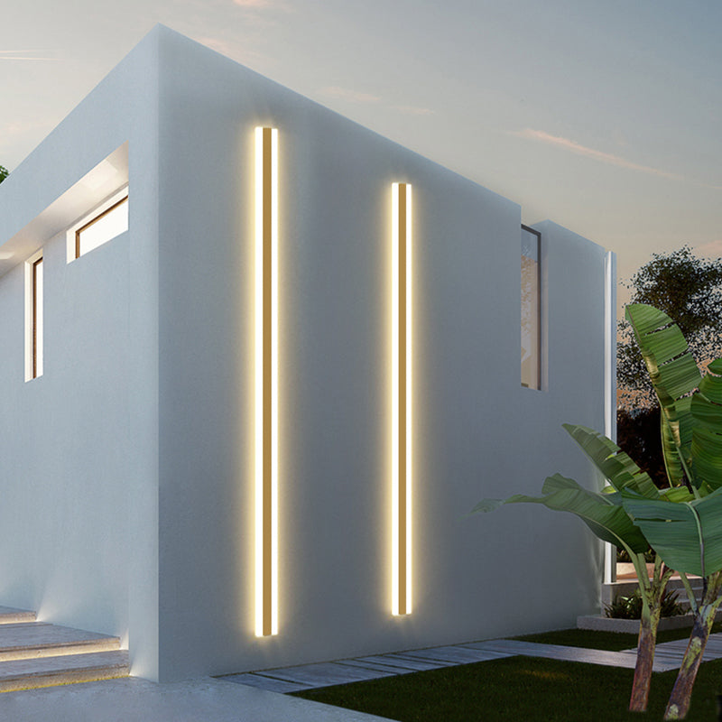 Forma lineal Luz de pared de metal Estilo moderno 1 Luz de montaje de pared de luz en oro