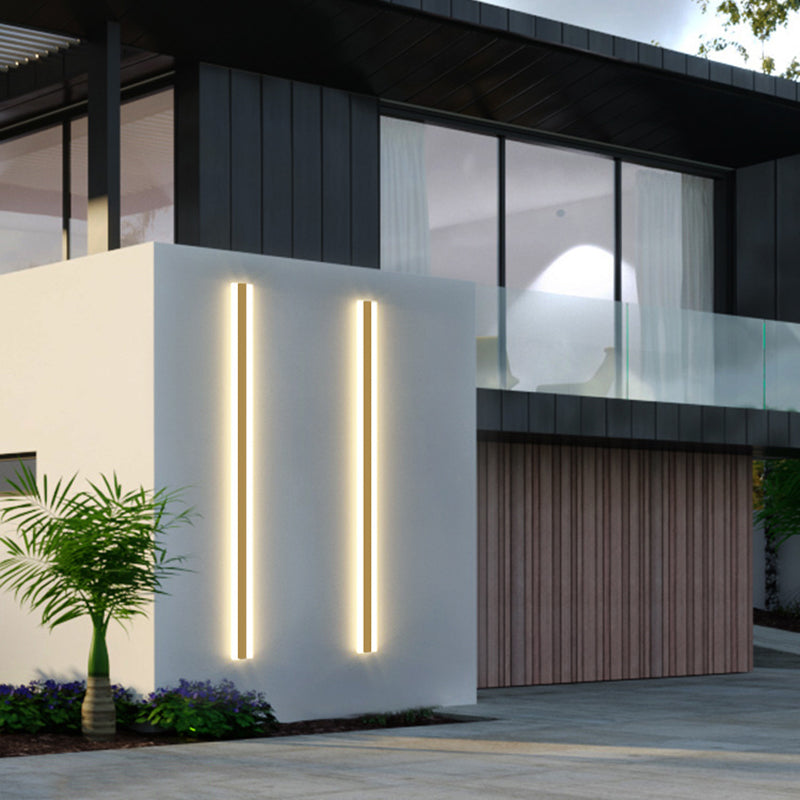 Forma lineal Luz de pared de metal Estilo moderno 1 Luz de montaje de pared de luz en oro