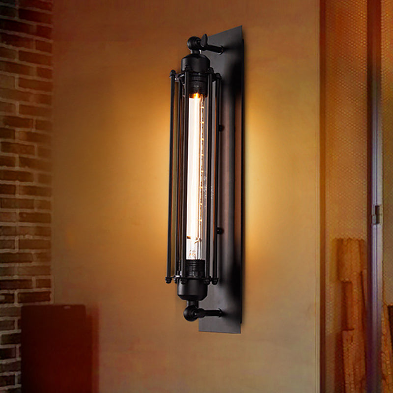 Illuminazione da parete rettangolo metallica in stile industriale 1 lampada da parete leggera