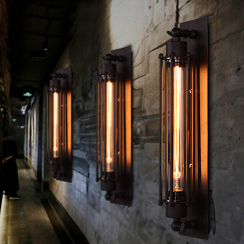 Illuminazione da parete rettangolo metallica in stile industriale 1 lampada da parete leggera