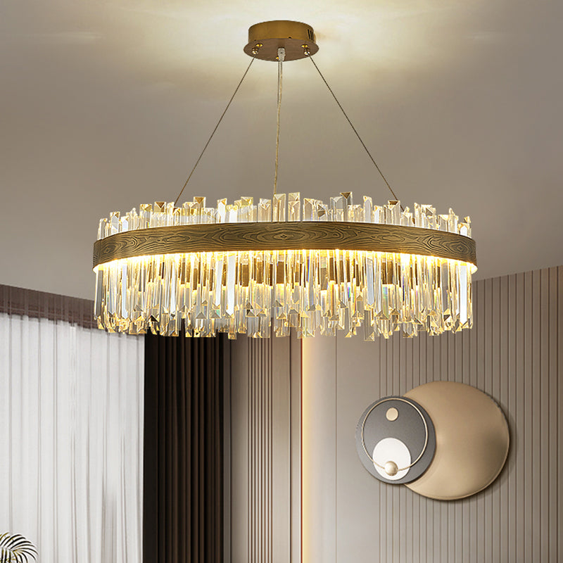 Gold Nordic Modern Lighting Fixtures Crystal Circle Down Lighting Pendant