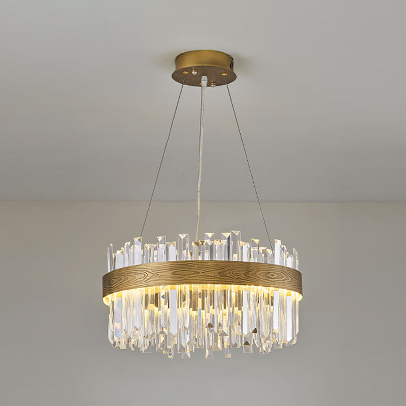 Gold Nordic Modern Lighting Fixtures Crystal Circle Down Lighting Pendant