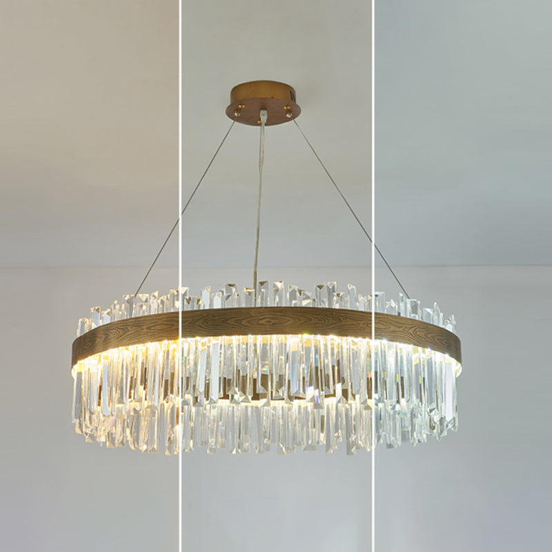 Gold Nordic Modern Lighting Fixtures Crystal Circle Down Lighting Pendant