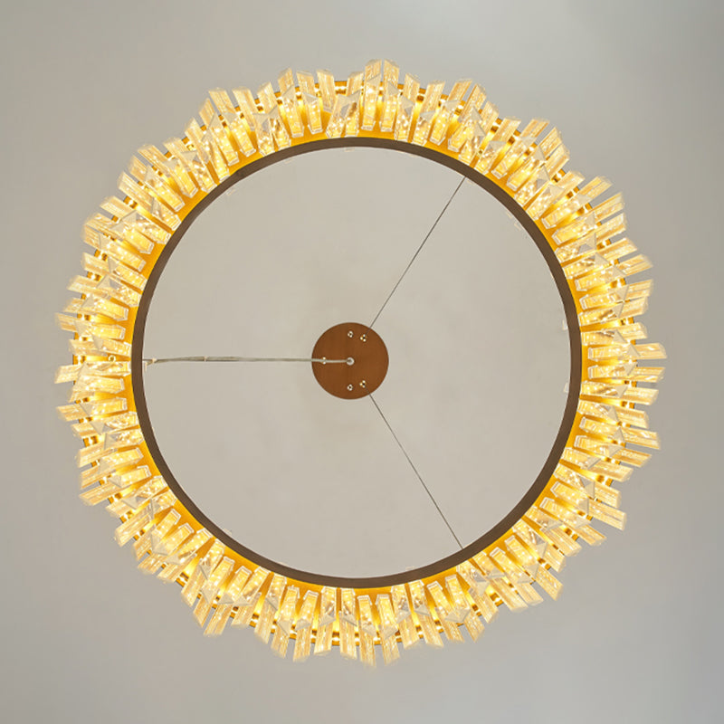 Gold Nordic Modern Lighting Fixtures Crystal Circle Down Lighting Pendant