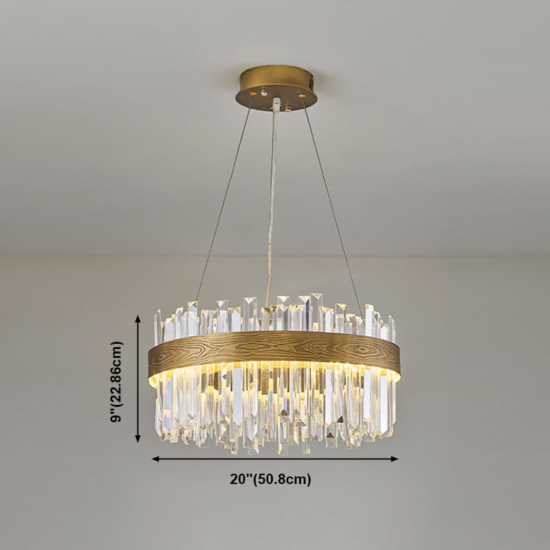 Gold Nordic Modern Lighting Fixtures Crystal Circle Down Lighting Pendant