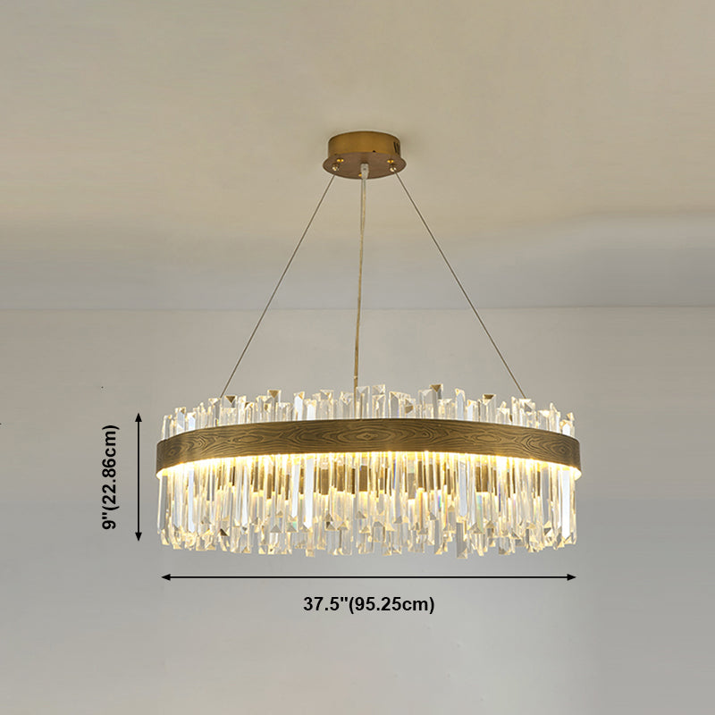 Gold Nordic Modern Lighting Fixtures Crystal Circle Down Lighting Pendant