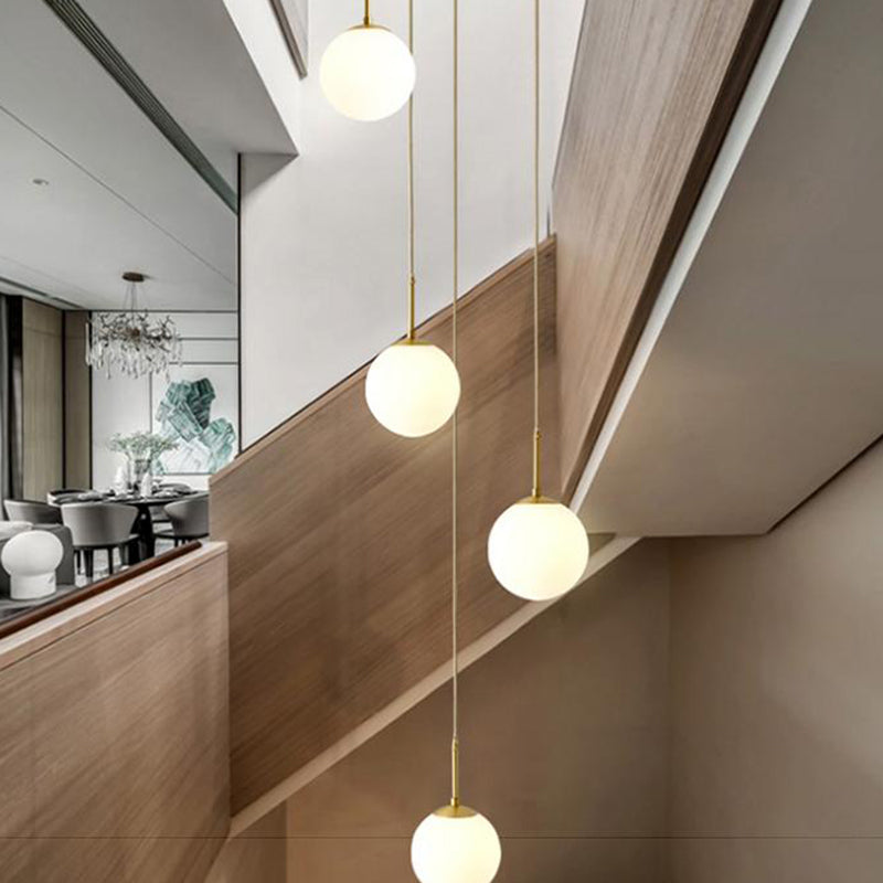 Globe Glass Pendant Light in Modern Creative Style Copper Single Hanging Lamp for Dining Room