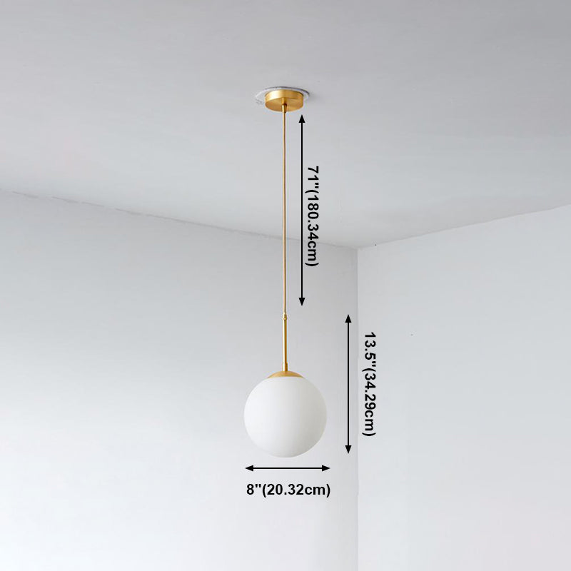 Globe Glass Pendant Light in Modern Creative Style Copper Single Hanging Lamp for Dining Room