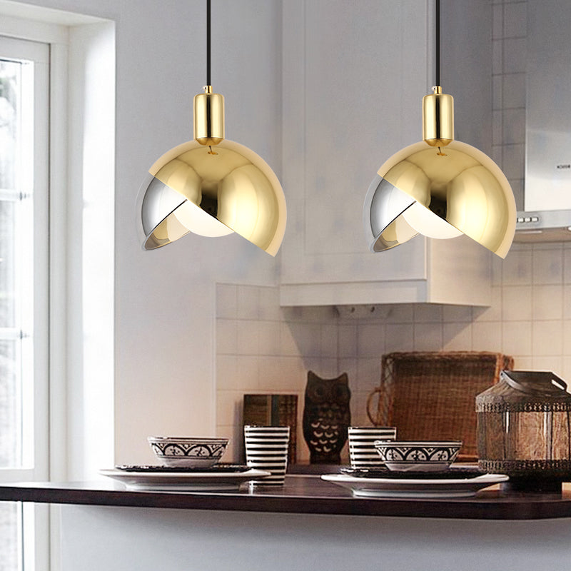 Electroplate Iron Hanging Lamp in Modern Artistic Style Glass Globe Pendant Light for Dining Room