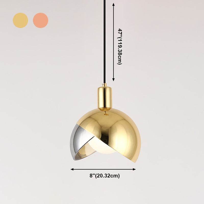 Electroplate Iron Hanging Lamp in Modern Artistic Style Glass Globe Pendant Light for Dining Room