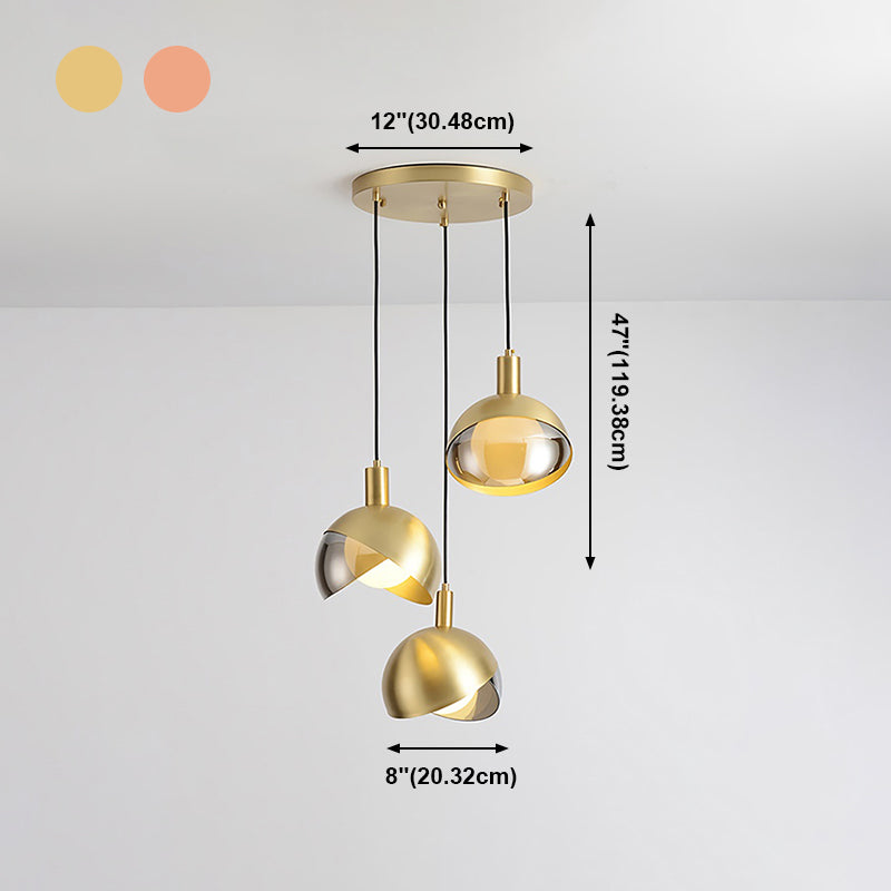 Electroplate Iron Hanging Lamp in Modern Artistic Style Glass Globe Pendant Light for Dining Room