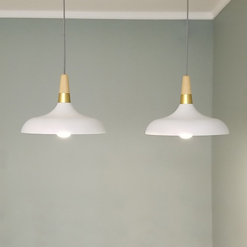 Metal Pot Cover Shape Hanging Lights Modern Style 1-Light Hanging Fixture for Bedroom