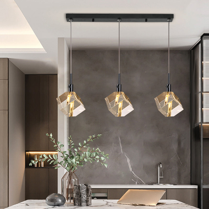 Unique Shape Hanging Lighting Modern Style Crystal Pendant Lamp for Bedroom