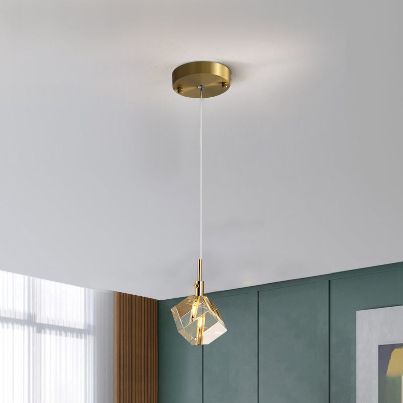 Unique Shape Hanging Lighting Modern Style Crystal Pendant Lamp for Bedroom