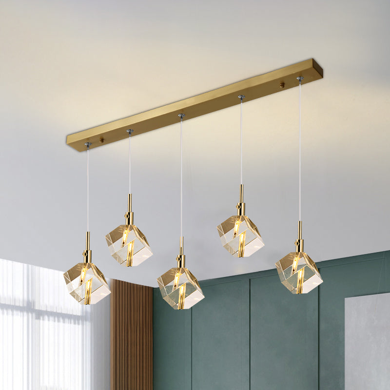 Unique Shape Hanging Lighting Modern Style Crystal Pendant Lamp for Bedroom