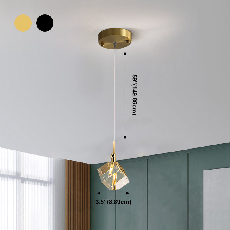 Unique Shape Hanging Lighting Modern Style Crystal Pendant Lamp for Bedroom