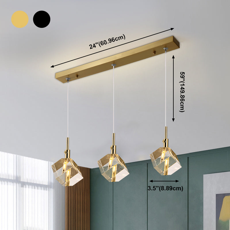 Unique Shape Hanging Lighting Modern Style Crystal Pendant Lamp for Bedroom