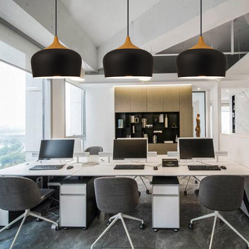 Bowl Shape Hanging Lighting Modern Macaron Style Metal 1-Light Pendant Lamp for Restaurant