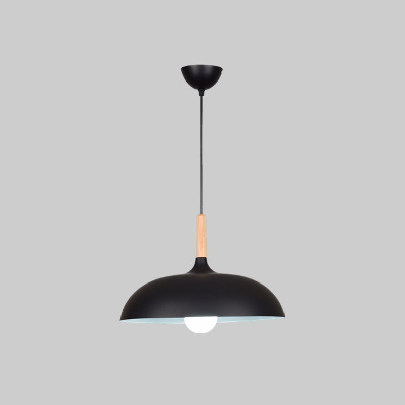 Pot Cover Shape Hanging Lighting Modern Style Metal 1-Light Pendant Lamp for Restaurant