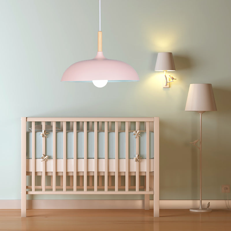 Pot Cover Forme Hanging Lighting Modern Style Metal 1-Light Pendant le restaurant