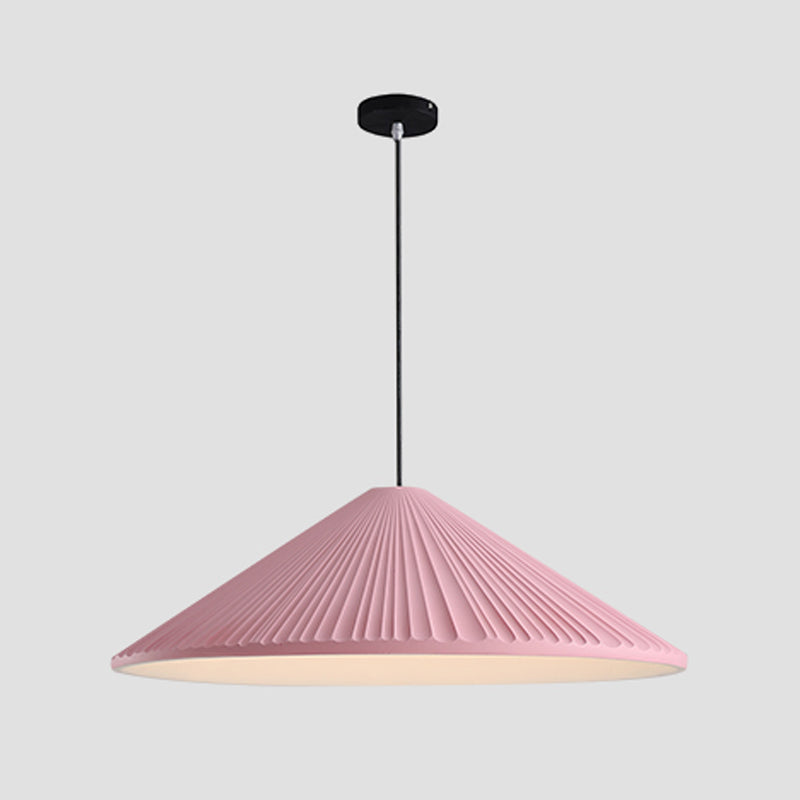 Cone Shape Hanging Lighting Modern Macaron Style Resin 1-Light Pendant Lamp for Bedroom