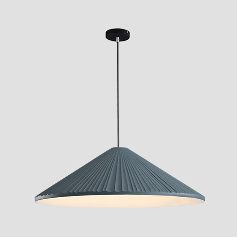 Cone Shape Hanging Lighting Modern Macaron Style Resin 1-Light Pendant Lamp for Bedroom