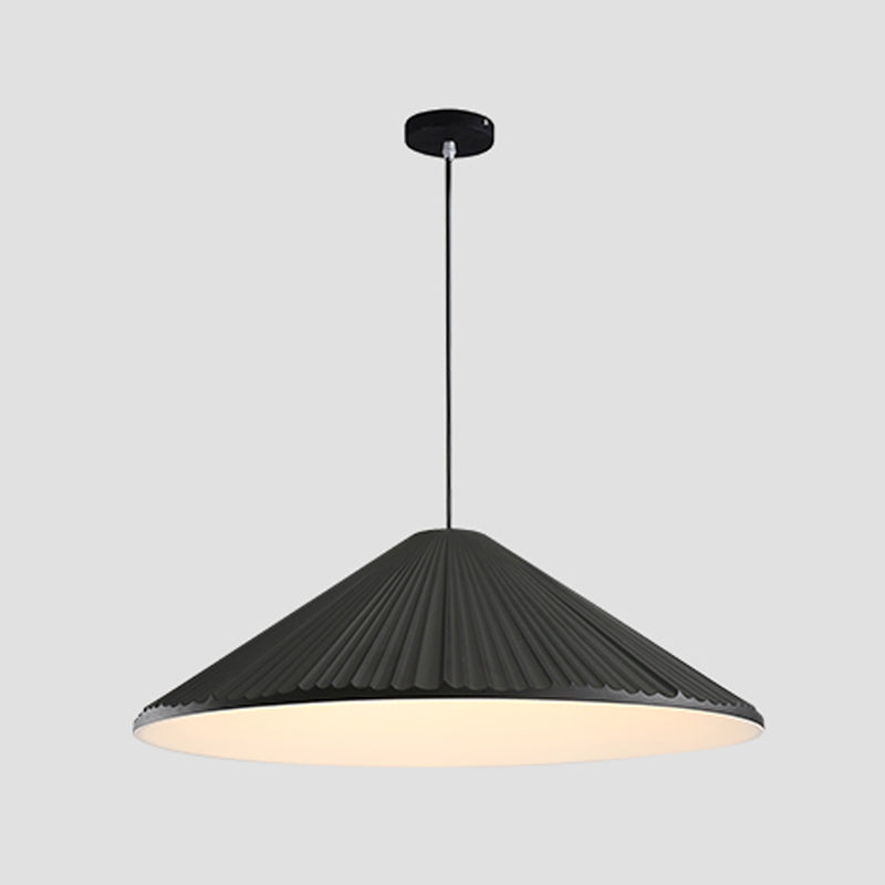Cone Shape Hanging Lighting Modern Macaron Style Resin 1-Light Pendant Lamp for Bedroom