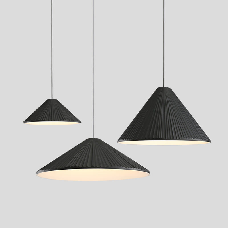 Cone Shape Hanging Lighting Modern Macaron Style Resin 1-Light Pendant Lamp for Bedroom