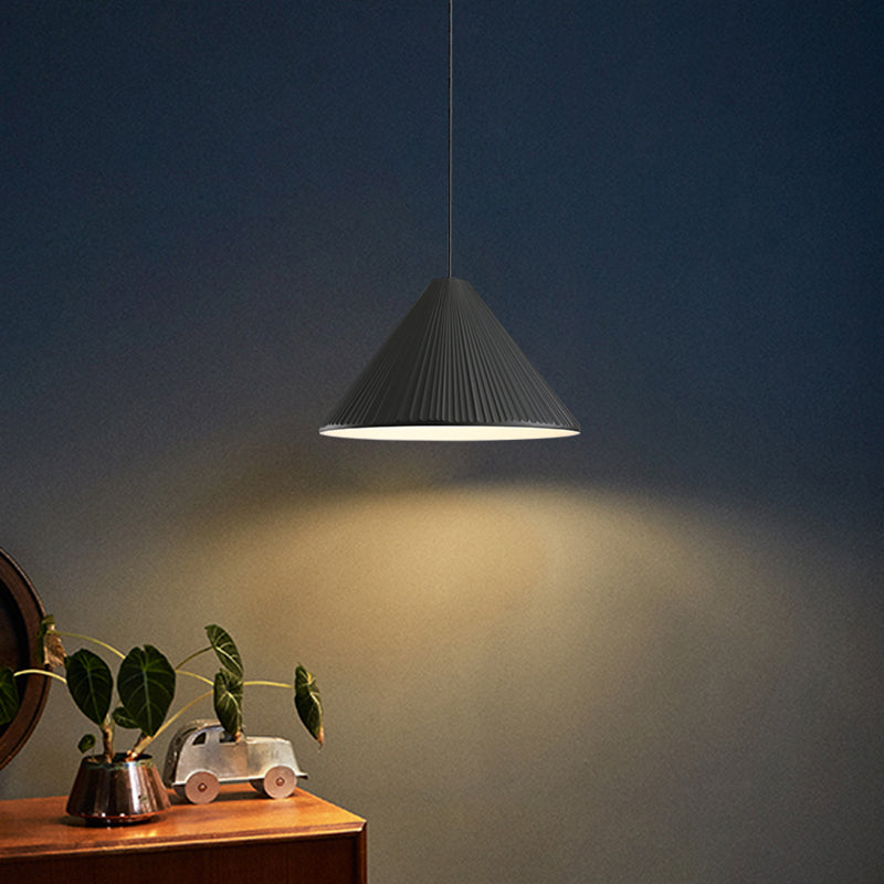 Cone Shape Hanging Lighting Modern Macaron Style Resin 1-Light Pendant Lamp for Bedroom
