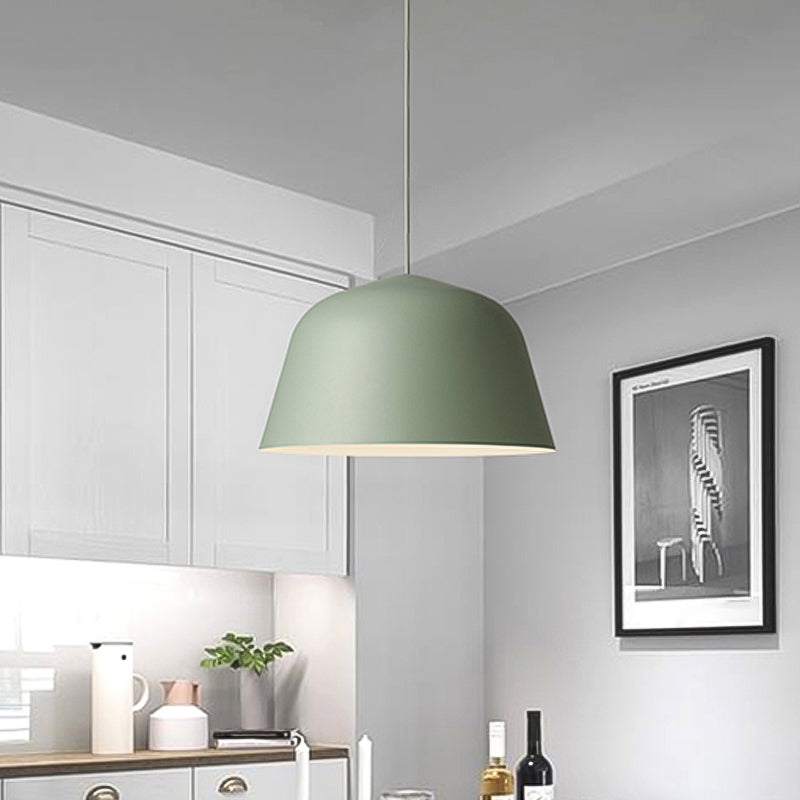 Metal Bowl Shape Hanging Lights Modern Style 1-Light Hanging Fixture for Dining Room