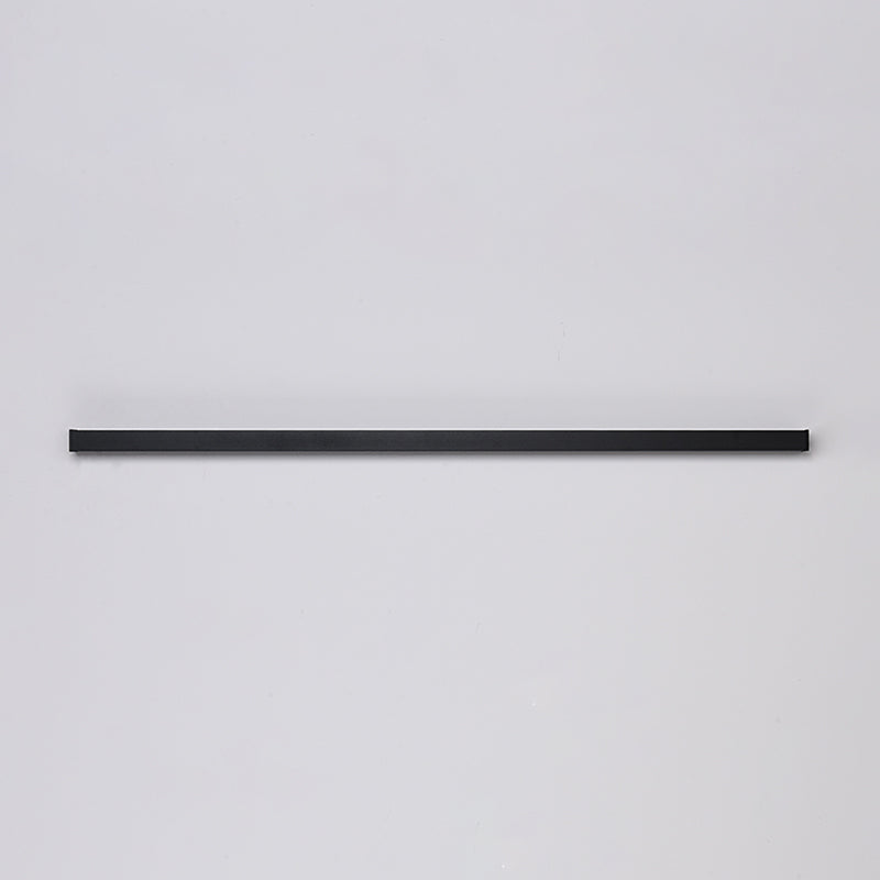 Linear Shape Metal Wall Light Modern Single Light Wall Light Fixture in Black