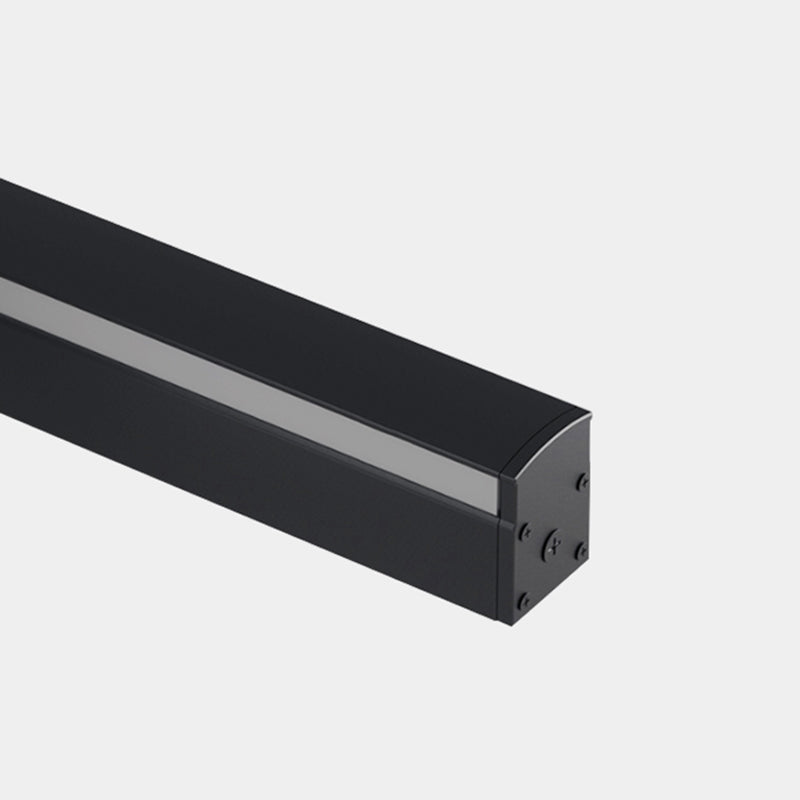 Linear Shape Metal Wall Light Modern Single Light Wall Light Fixture in Black