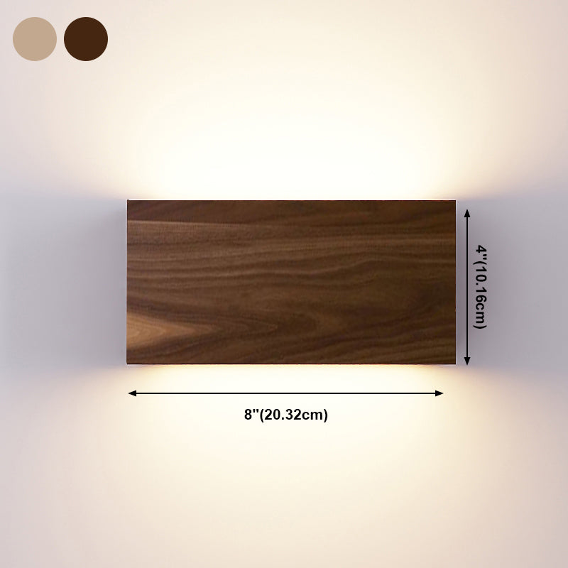 Modern Household Wall Lamp Fixture Wooden Shade Sconce for Bedroom Sitting Room