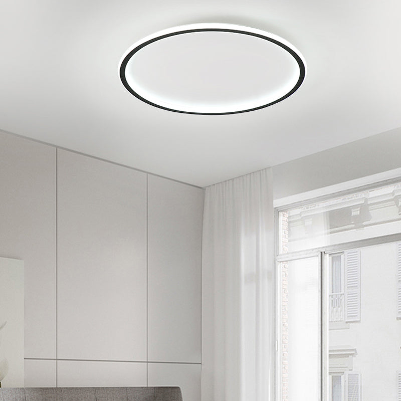 Modern Flush Mounted Ceiling Lights Ring LED Ceiling Mount Lighting with Silicone Shade
