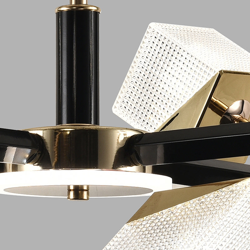 Square Chandelier Postmodern Metal LED Suspension Light Fixture