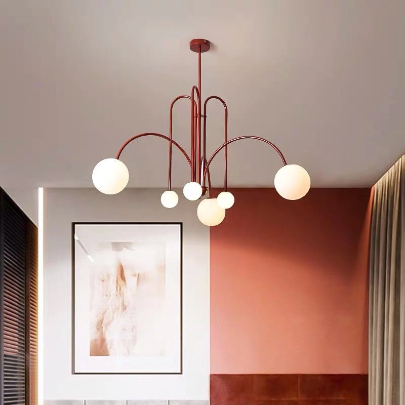 Modern Metal Chandelier Light Fixtures Globe Suspension Pendant Lamps for Living Room
