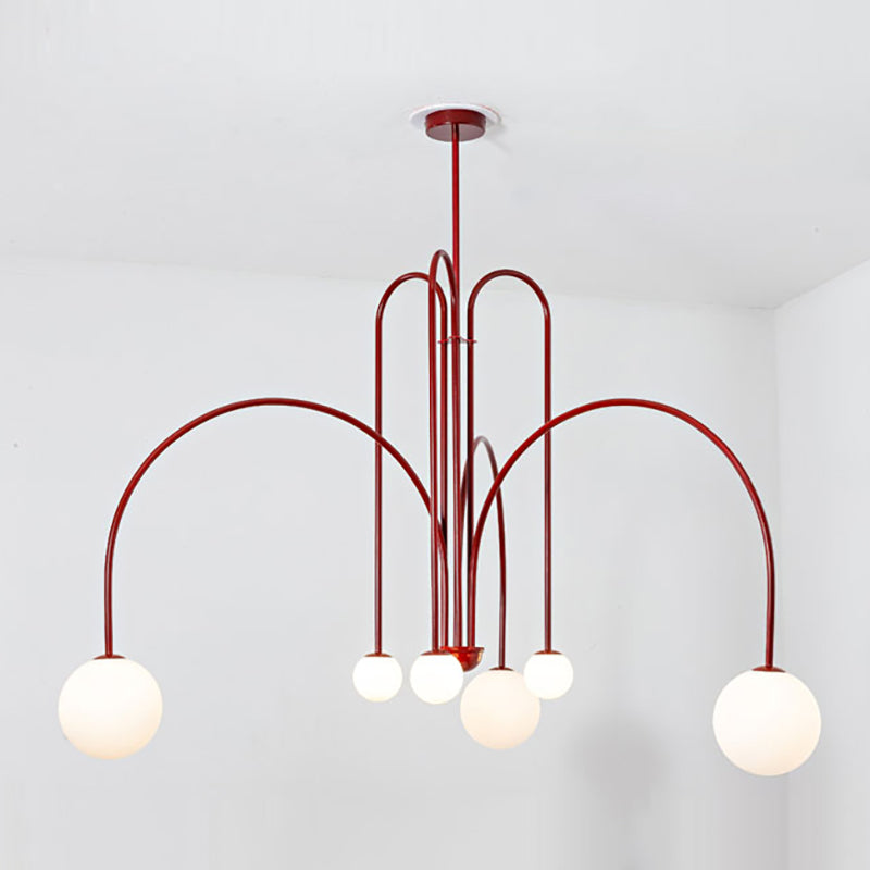 Modern Metal Chandelier Light Fixtures Globe Suspension Pendant Lamps for Living Room