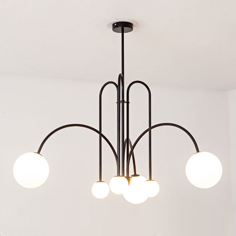 Modern Metal Chandelier Light Fixtures Globe Suspension Pendant Lamps for Living Room