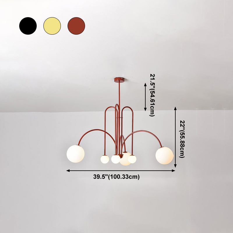 Modern Metal Chandelier Light Fixtures Globe Suspension Pendant Lamps for Living Room