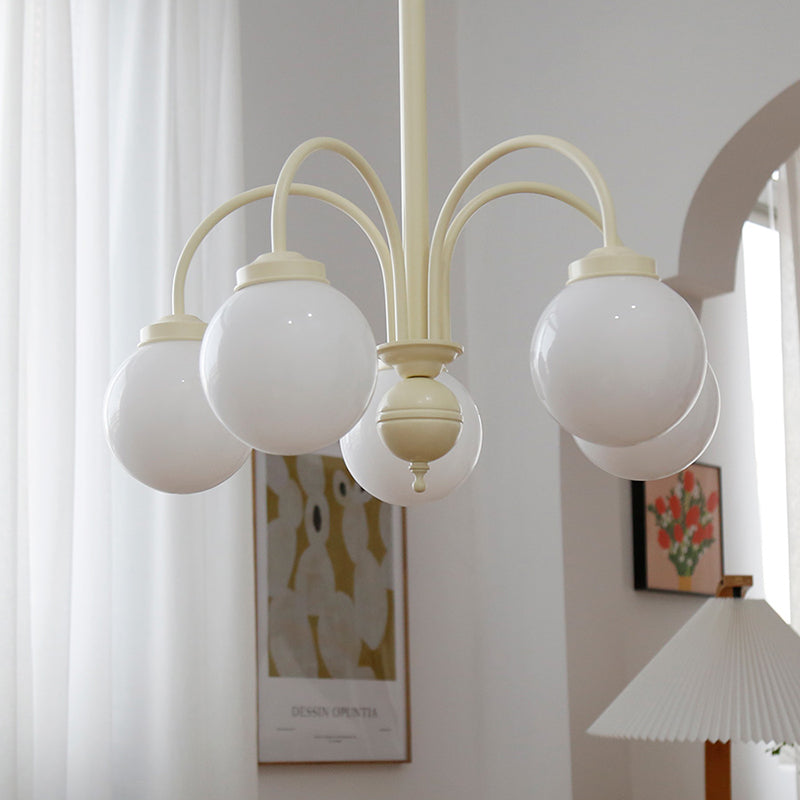 Modern Metal Chandelier Light Fixtures Globe Multi-Head Suspension Lamps for Living Room