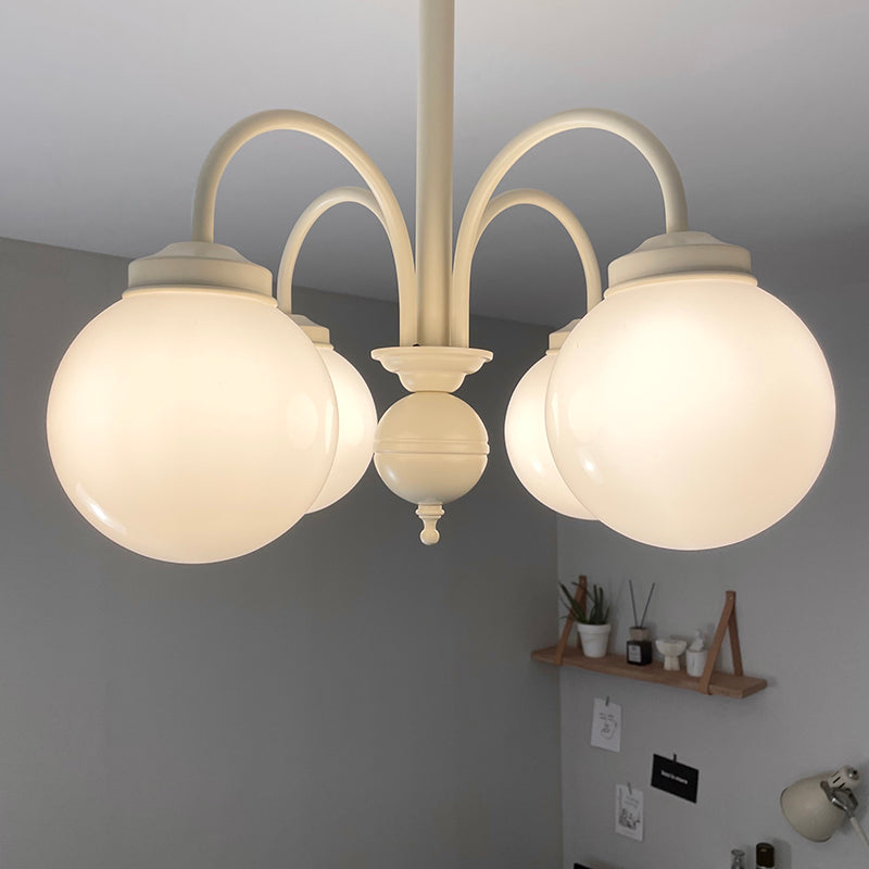 Modern Metal Chandelier Light Fixtures Globe Multi-Head Suspension Lamps for Living Room